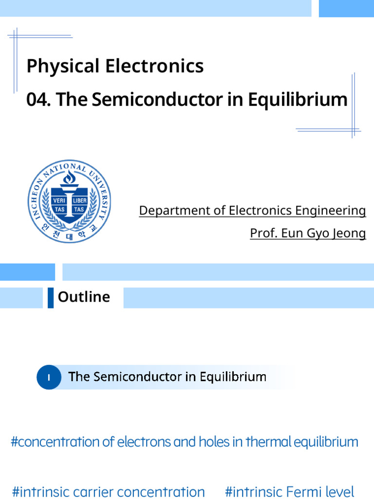 Chap 4-1. The Semiconductor in Equilibrium | PDF