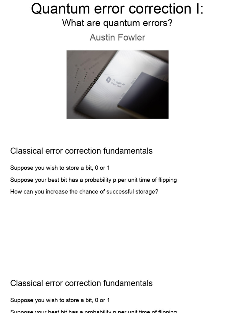 Intro to Quantum Error Correction | PDF | Computer Science | Quantum ...