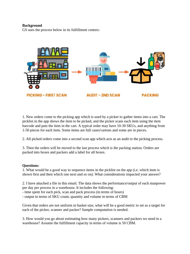 Pick and Pack Process Optimization Study | PDF