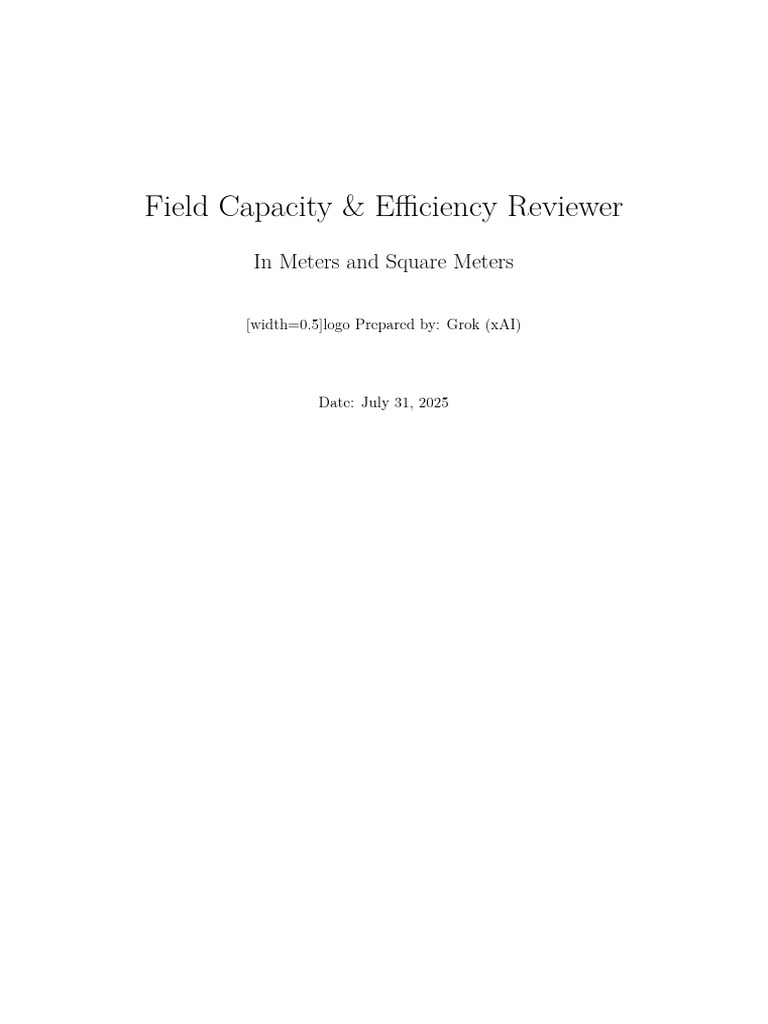 Field Capacity and Efficiency Overview | PDF
