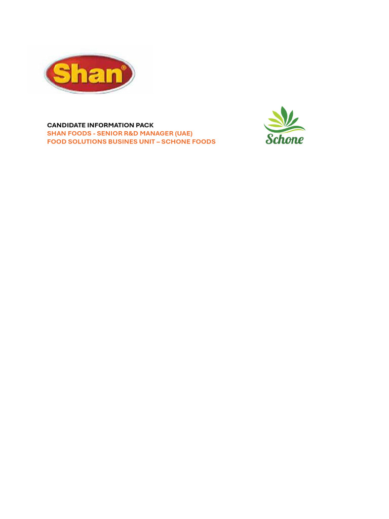 Senior R&D Manager Role at Shan Foods | PDF | United Arab Emirates ...