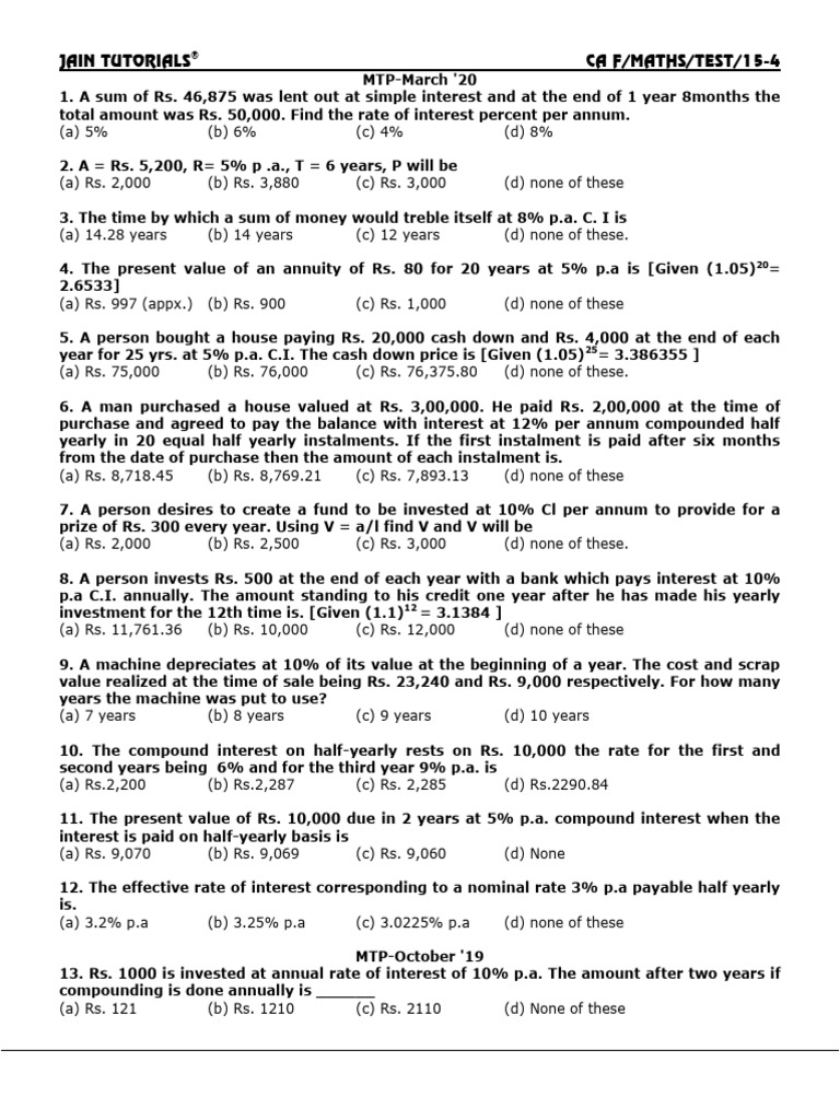 House Purchase Payment Calculation | PDF | Interest | Present Value