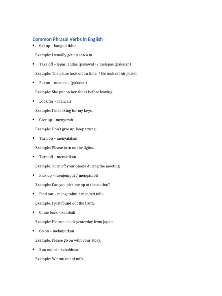 Common Phrasal Verbs Explained | PDF