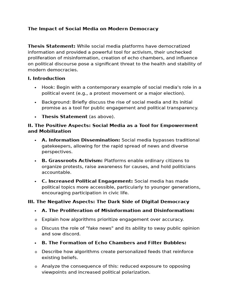 The Impact of Social Media On Modern Democracy | PDF | Social Media ...