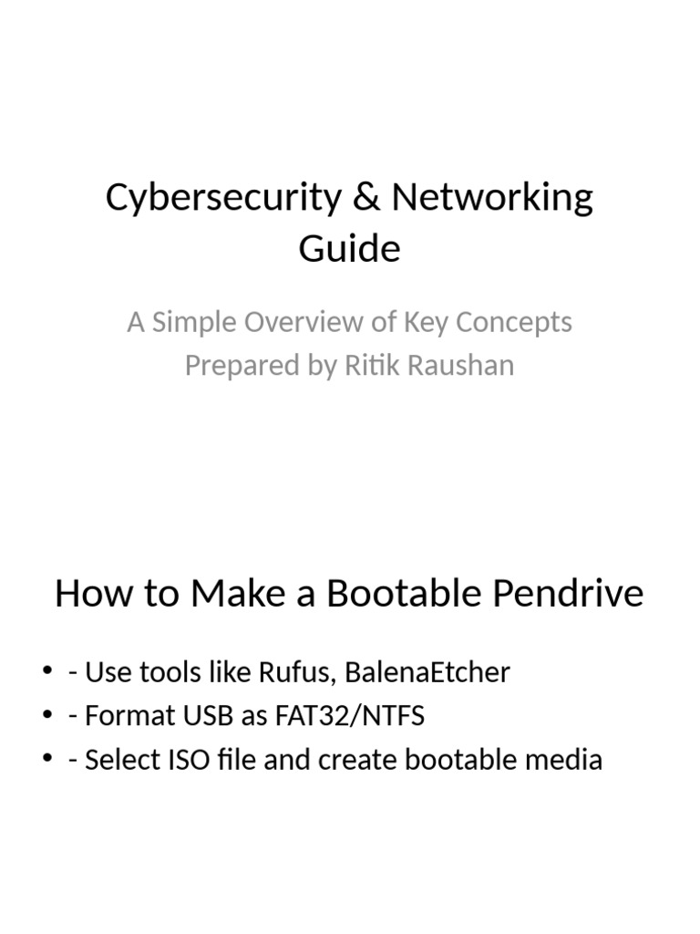 Cybersecurity Networking Presentation | PDF