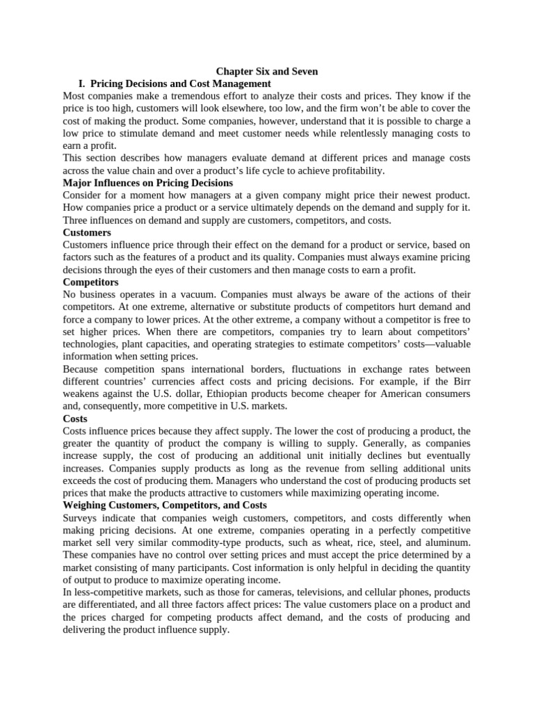 Pricing Strategies and Cost Management | PDF | Cost Of Capital | Pricing