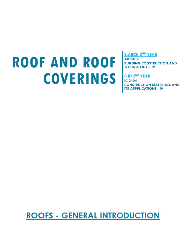 Roof Construction and Covering Guide | PDF | Roof | Truss