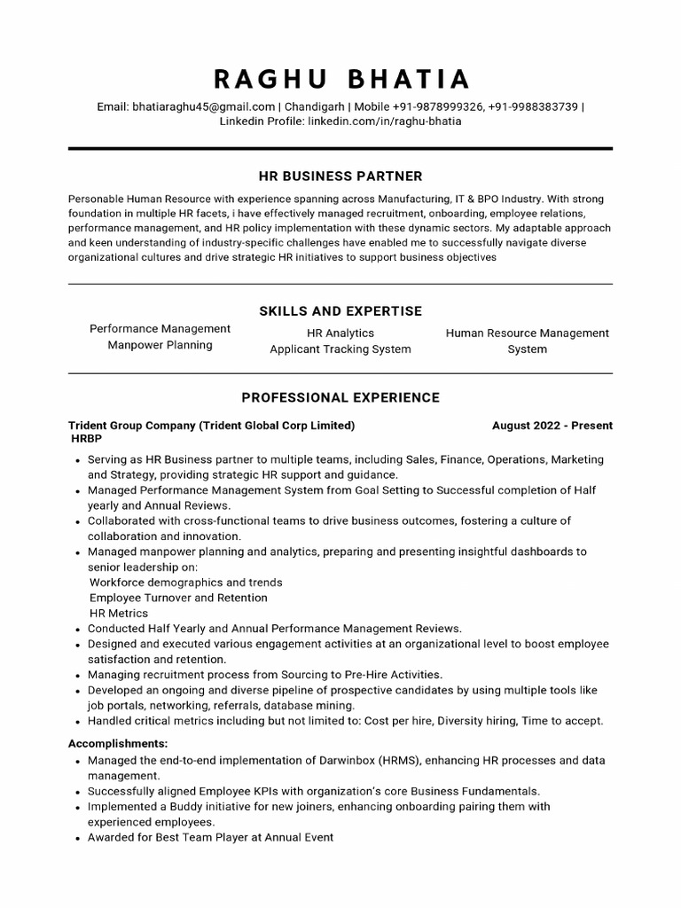 Raghu Bhatia Resume | PDF