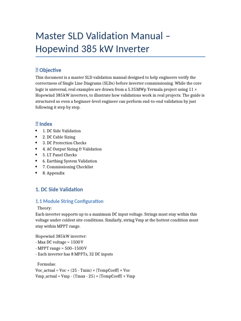 Master SLD Validation Hopewind 385kW | PDF