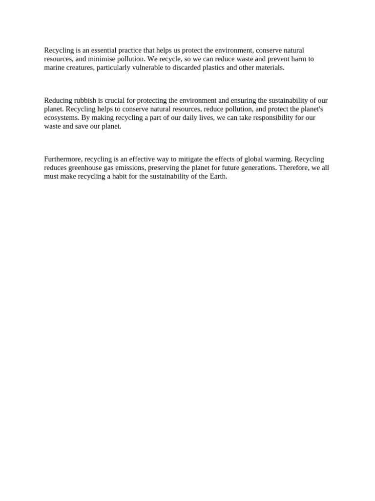 Recycling is an Essential Prac | PDF