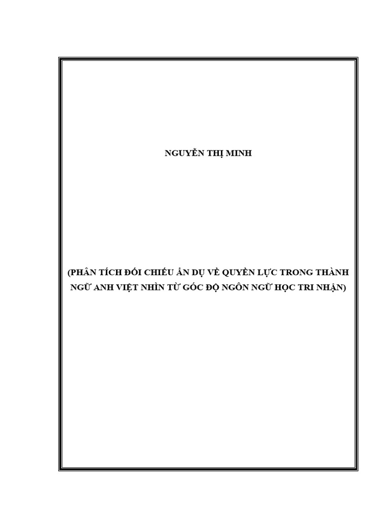 A Contrastive Analysis On Metaphor About Power in English and ...