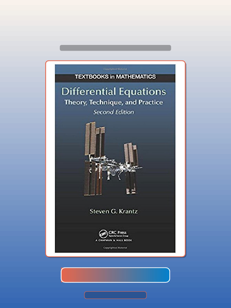 Differential Equations Theory Technique and Practice 2nd Krantz Ebook ...