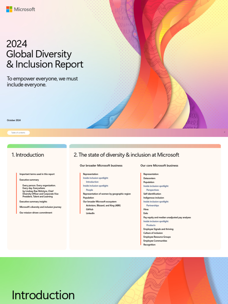 Microsoft 2024 Diversity & Inclusion Report | PDF | Microsoft ...