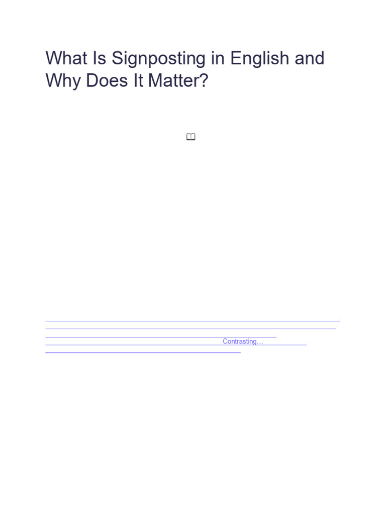 Understanding Signposting in English | PDF | International English ...