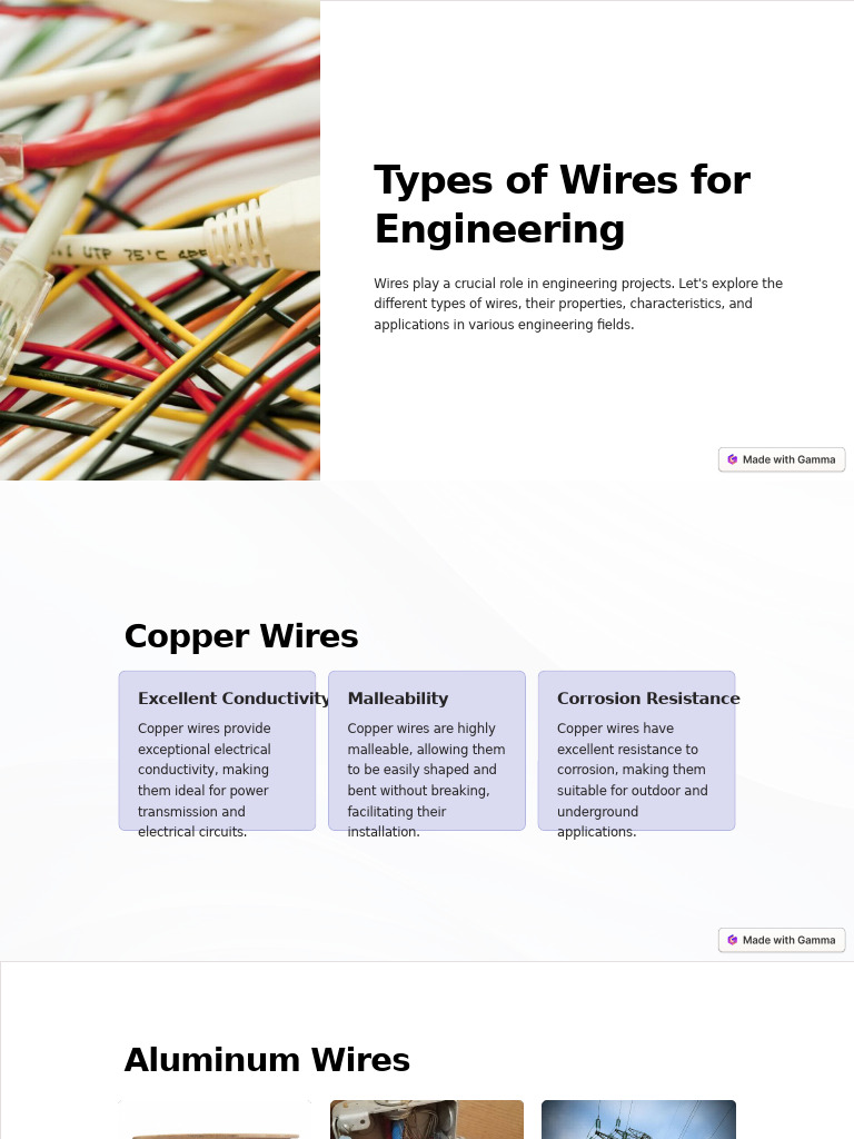 Types of Wires in Engineering | PDF | Wire | Electrical Resistivity And ...