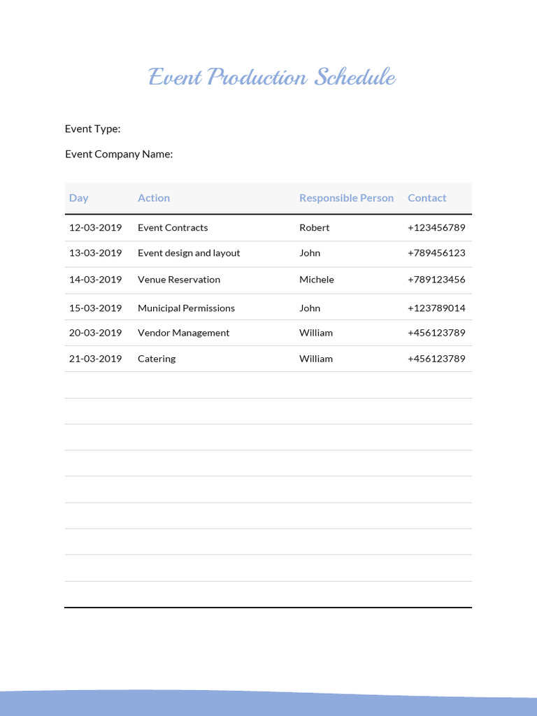 Event Production Schedule Overview | PDF