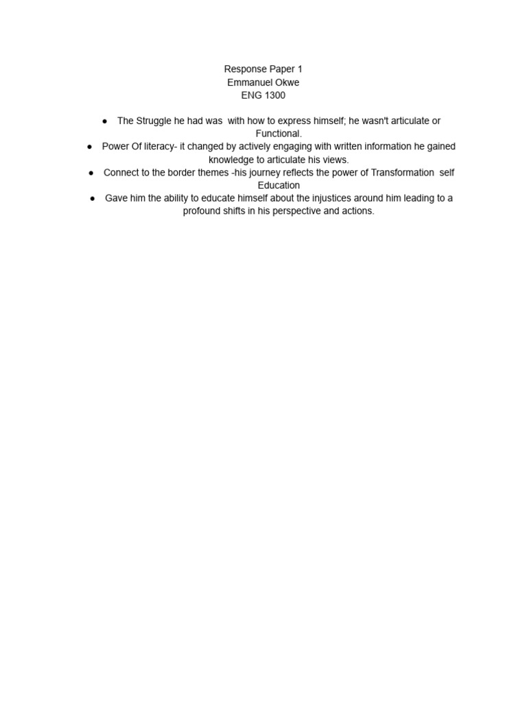 Response Paper | PDF