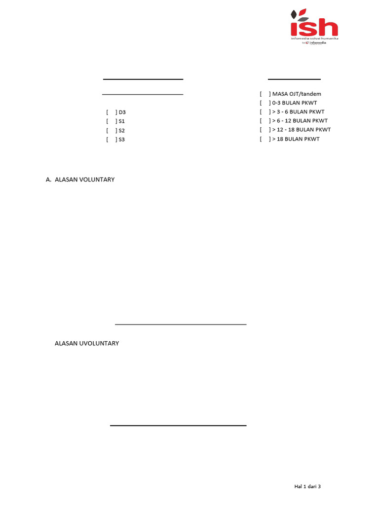 Form Exit Pekerja | PDF