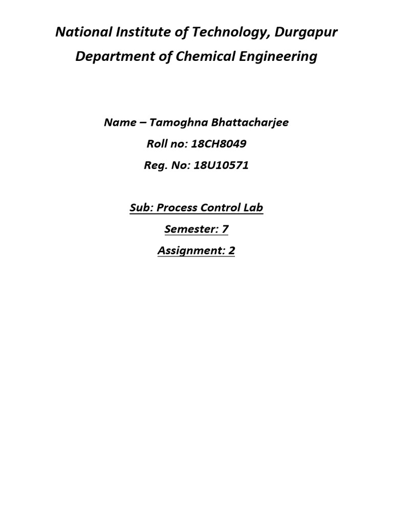 18CH8049 Tamoghna Assignment2 | PDF | Control Theory | Applied Mathematics