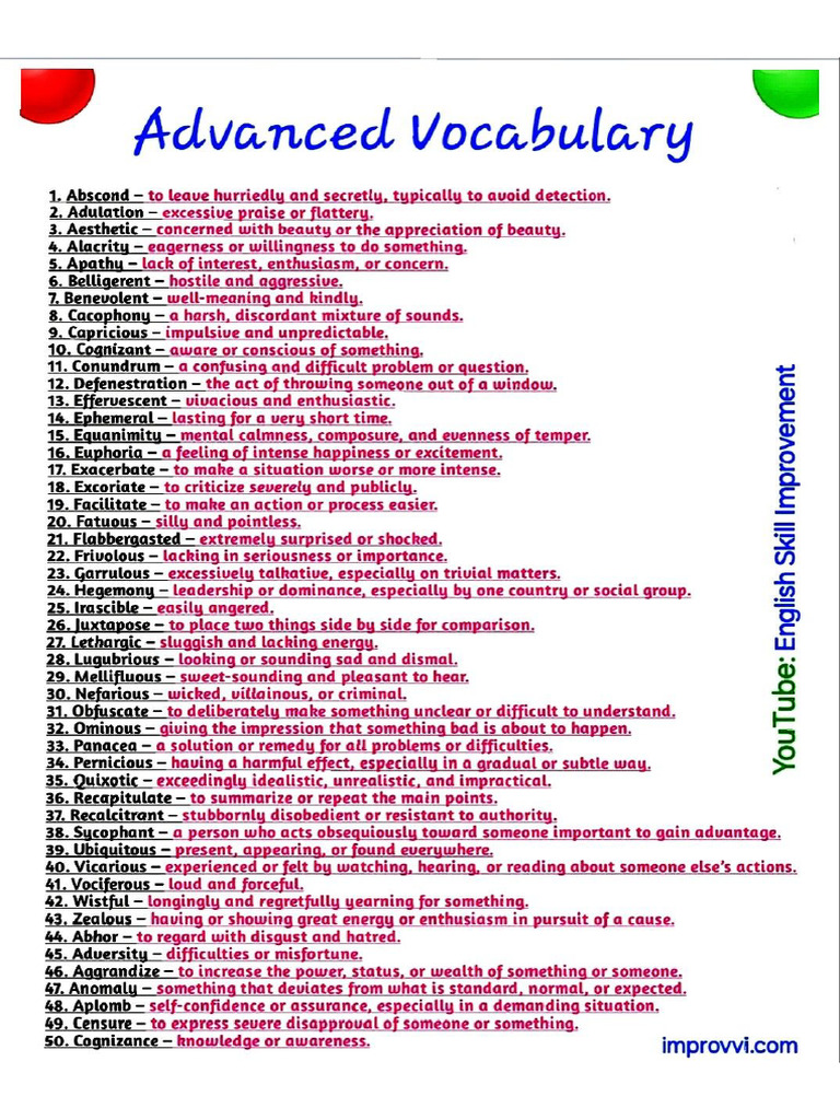 Advance Vocabulary PDF | PDF