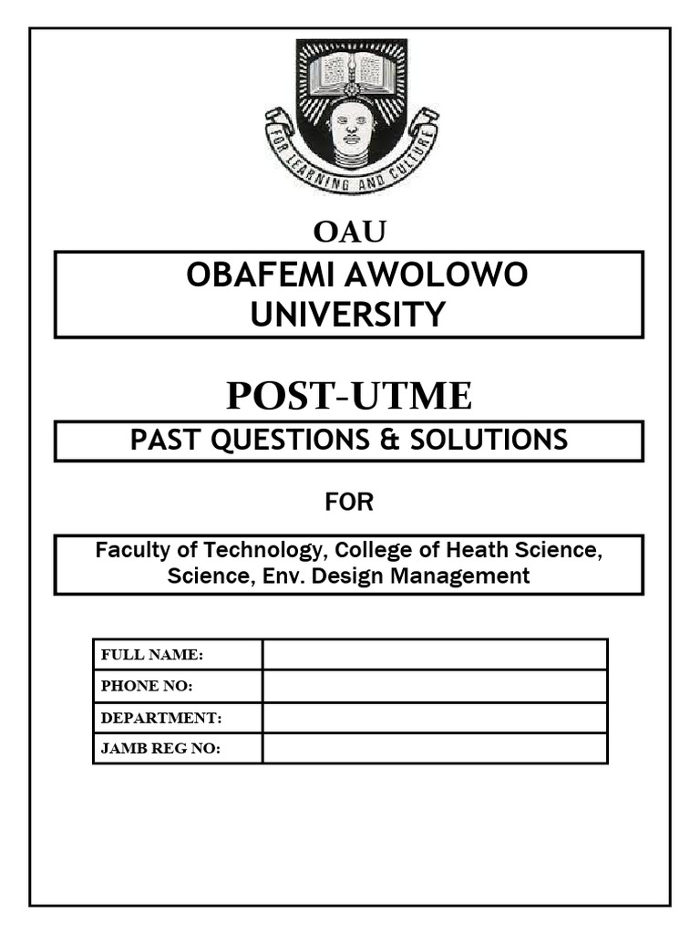 OAU Post UTME Past Questions & Answers | PDF | Chemical Bond | Covalent ...