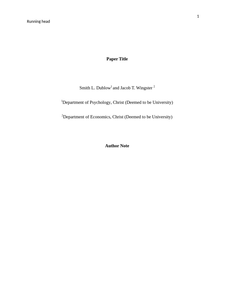 Professional Paper Title Page | PDF