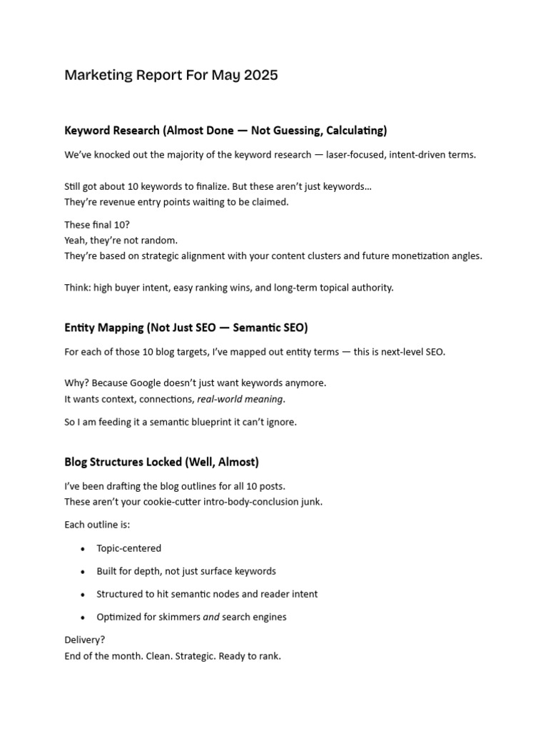 Marketing Report May 2025 Overview | PDF | Search Engine Optimization ...