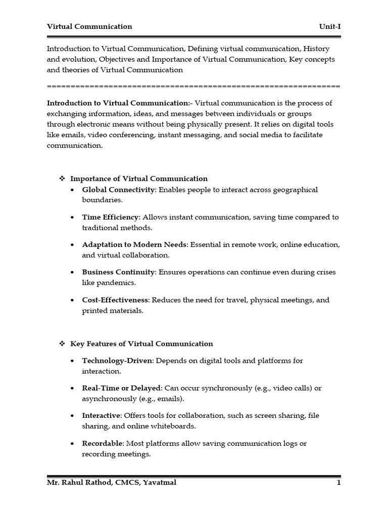 Understanding Virtual Communication Essentials | PDF | Communication ...