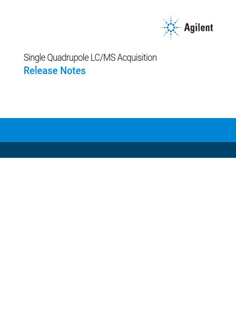 Single Quadrupole LC/MS Release Notes | PDF | Software | Computing