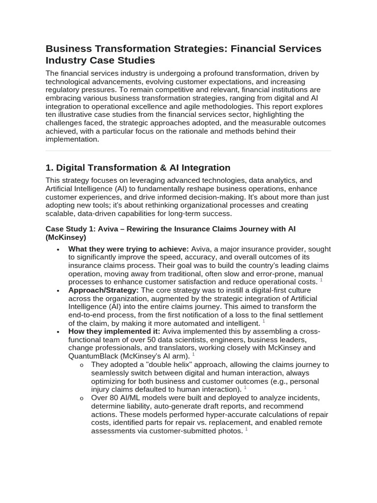 Financial Services Transformation Insights | PDF | Artificial ...