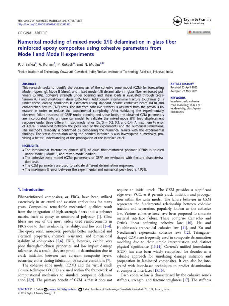 Delamination Modeling in GFRP Composites | PDF | Fracture | Fracture ...
