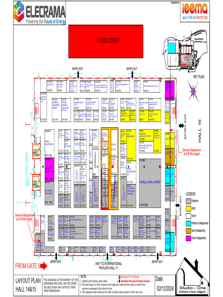 Studio Hall 14&15 Layout Plan 2024 | PDF | Copper | Metals