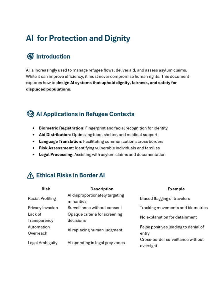 Ethical AI for Refugee Protection | PDF | Artificial Intelligence ...