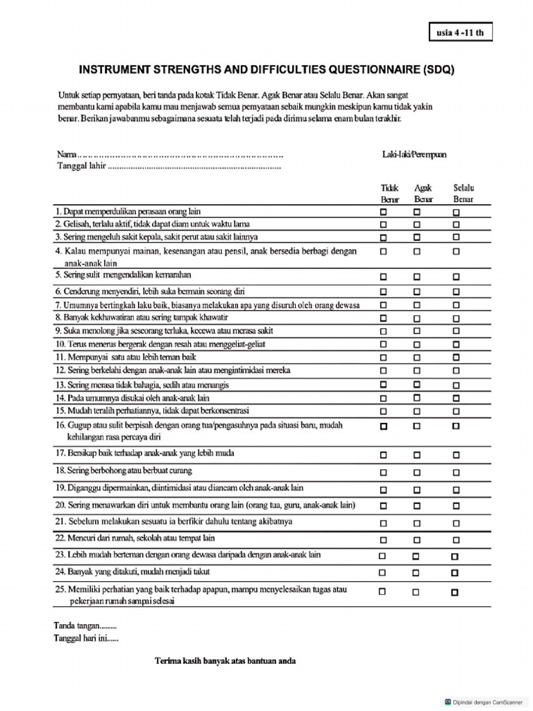 SDQ Lengkap | PDF