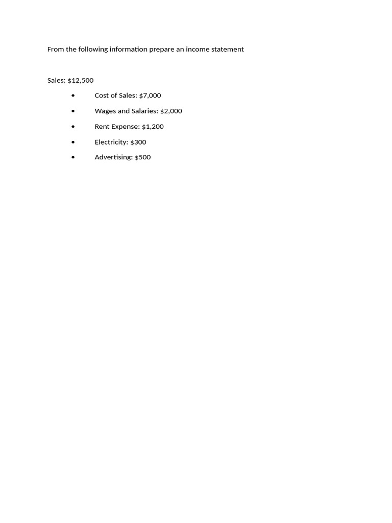 Income Statement Preparation Guide | PDF