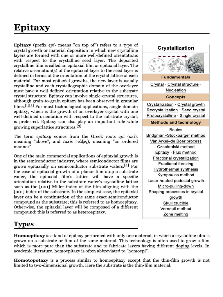 Epitaxy Notes | PDF