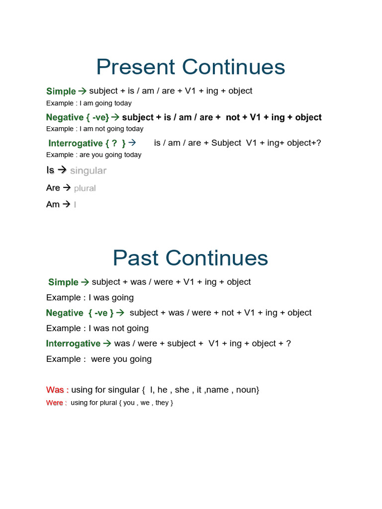 English Continuous Tenses Guide | PDF