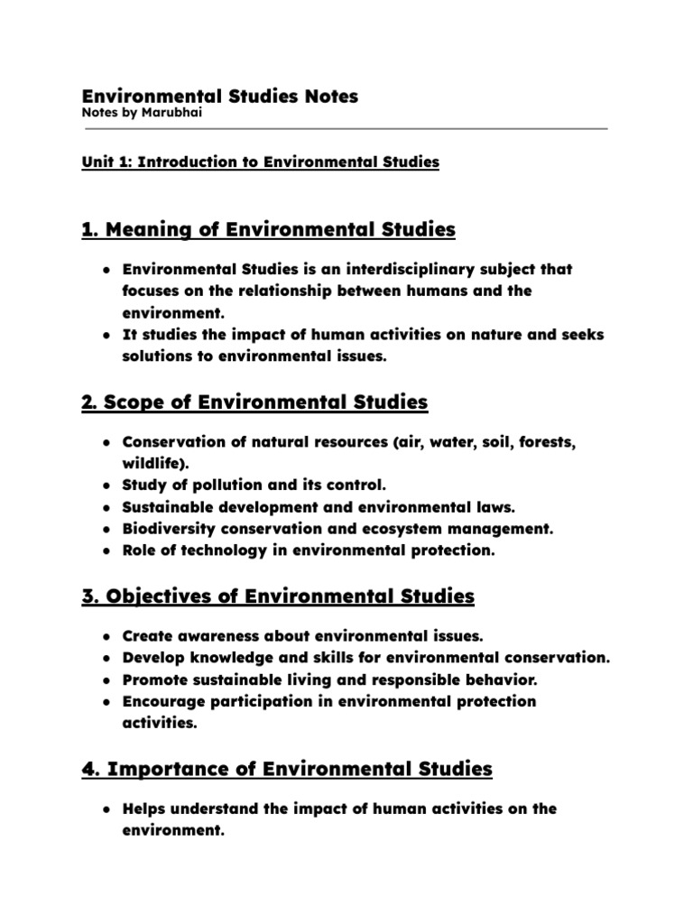 Environmental Studies Overview and Concepts | PDF | Water Pollution ...