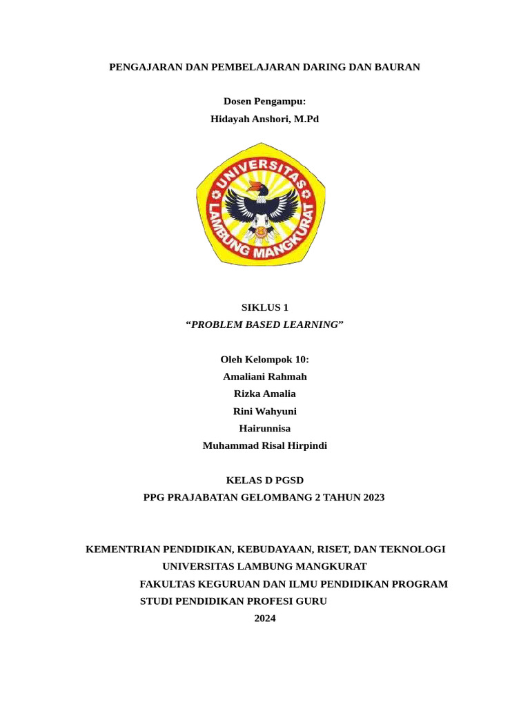 Problem Based Learning dalam Pendidikan | PDF