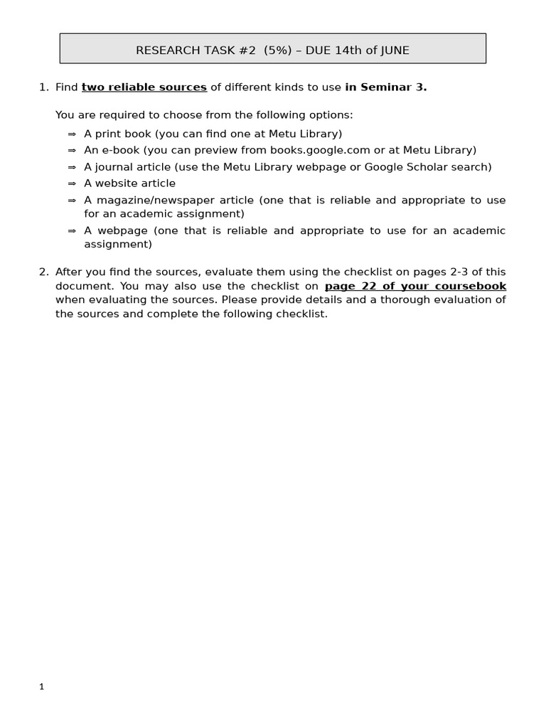 Source Evaluation for Seminar 3 Assignment | PDF | Science | Cognitive ...