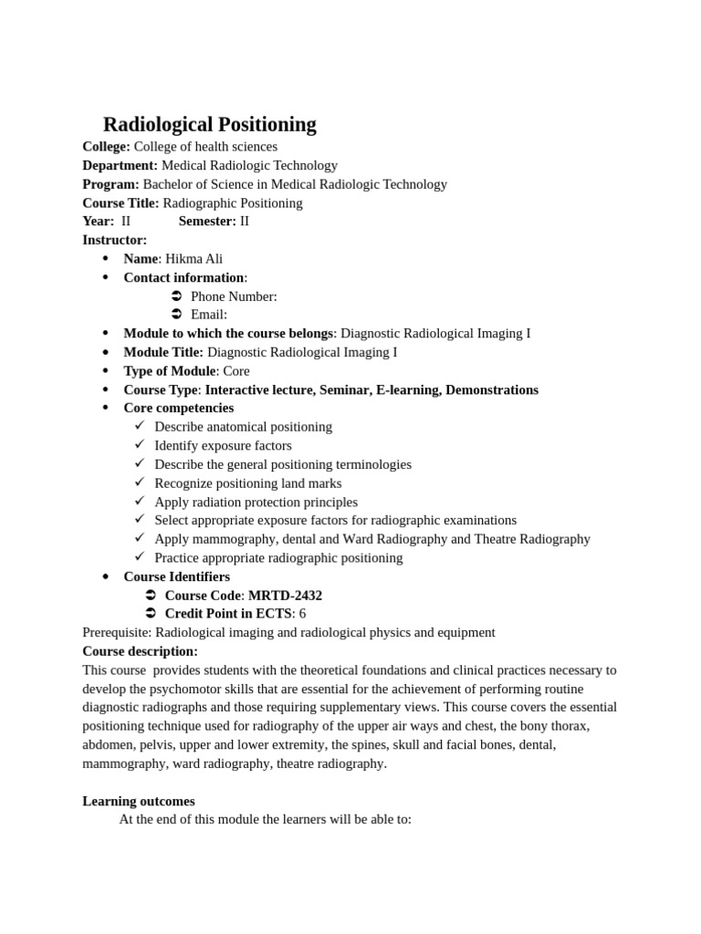 X-Ray Positioning Techniques Overview | PDF | Radiography | Radiology