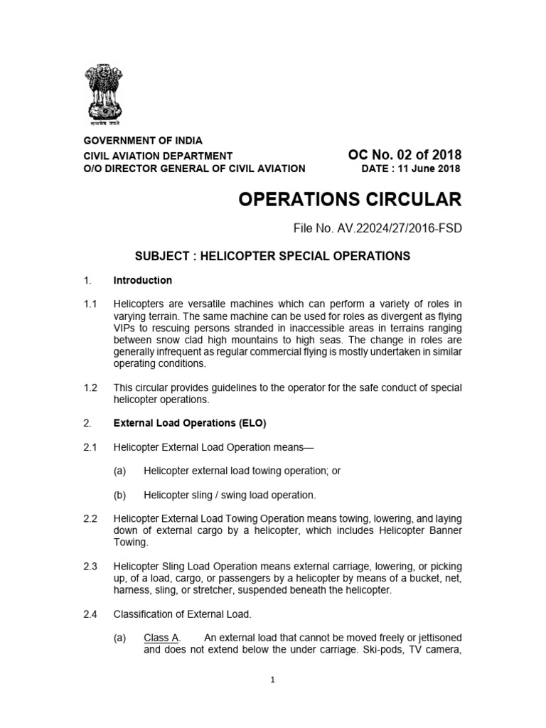 Helicopter Special Operations Guidelines | PDF | Visual Flight Rules ...