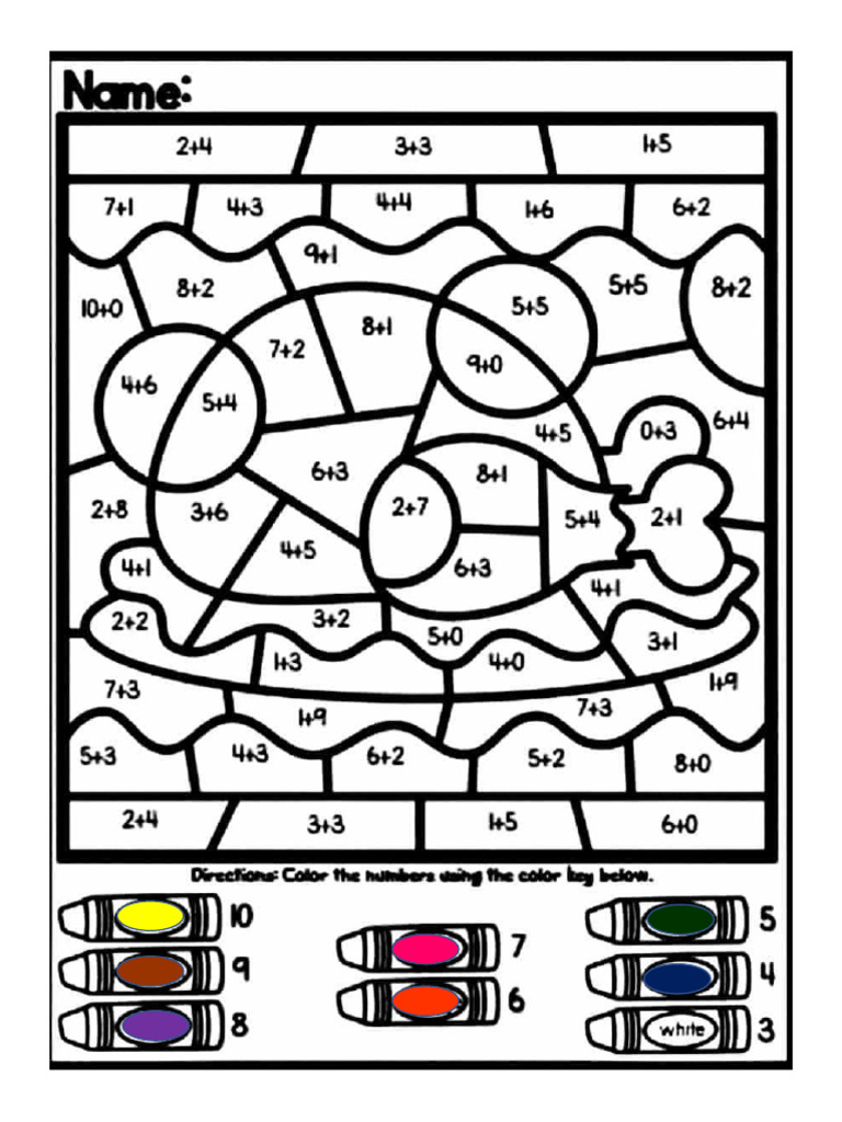 Math Coloring Addition | PDF
