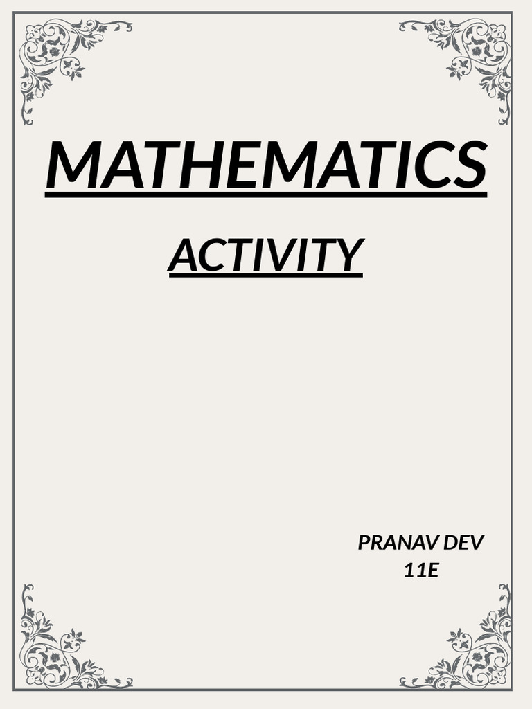 Mathematics: Activity | PDF