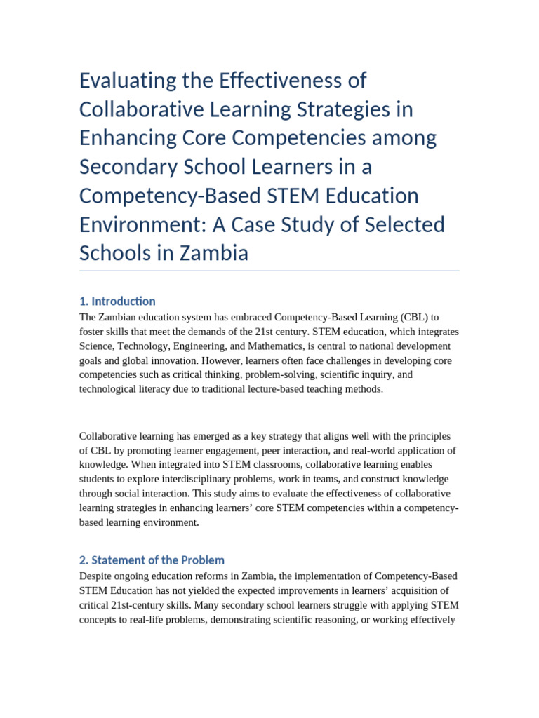 Enhancing STEM Competencies through Collaboration | PDF | Learning ...
