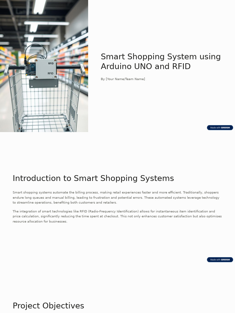 Arduino RFID Smart Shopping System | PDF | Point Of Sale | Radio ...