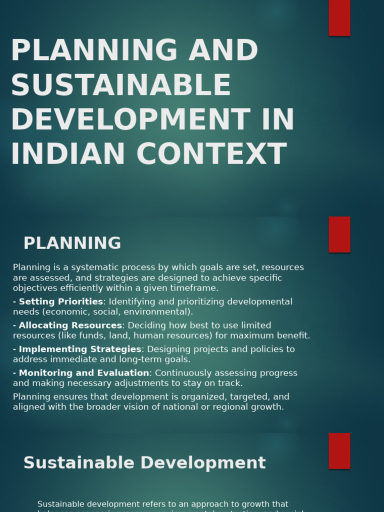 Planning for Sustainable Development in India | PDF | Sustainability ...