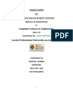 Term Paper OF Change Management System: Computer Science & Engineering