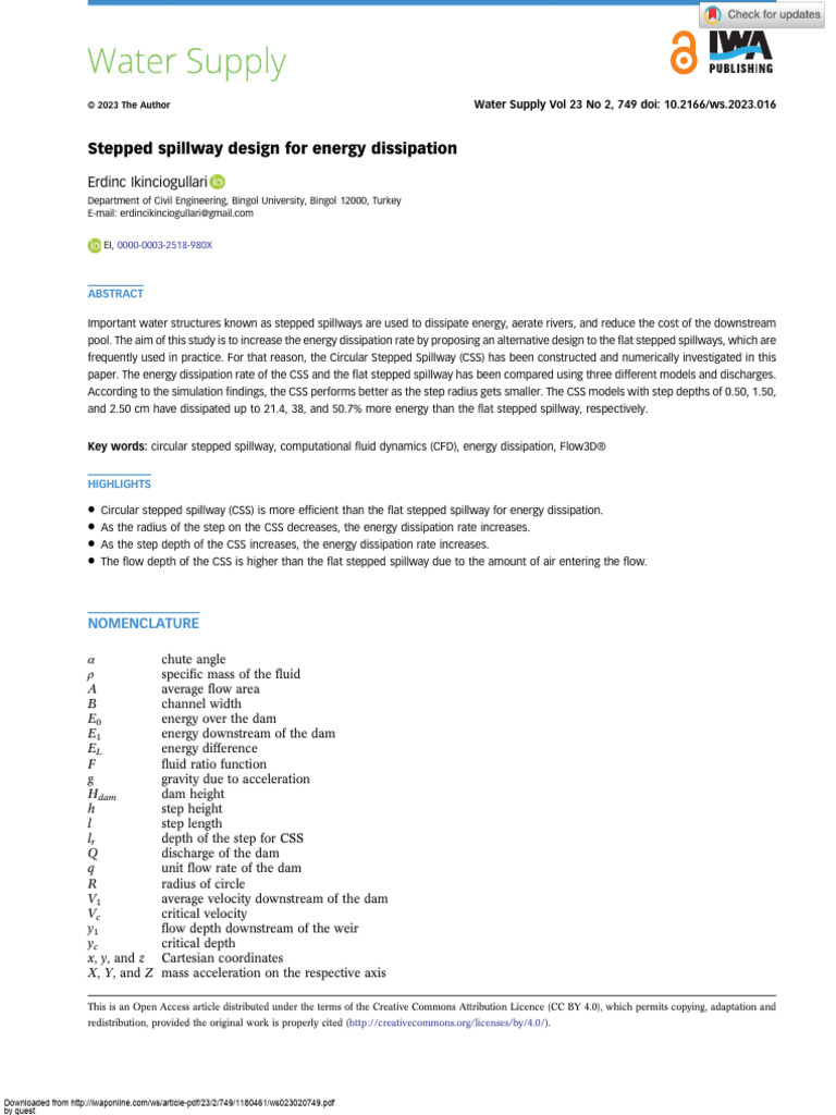Stepped Spillway Design For Energy Dissipation 2ks6ll5k | PDF ...