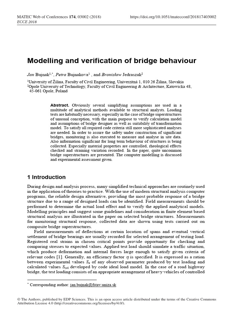 Bridge Behavior Modeling and Verification | PDF | Truss | Bridge